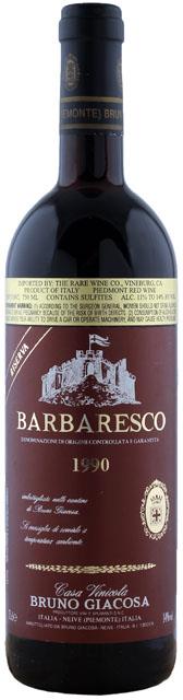 1990 Bruno Giacosa Barbaresco Riserva 750 mL - Rare Wine Co.