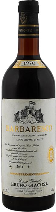 1978 Bruno Giacosa Barbaresco Santo Stefano 750 mL - Rare